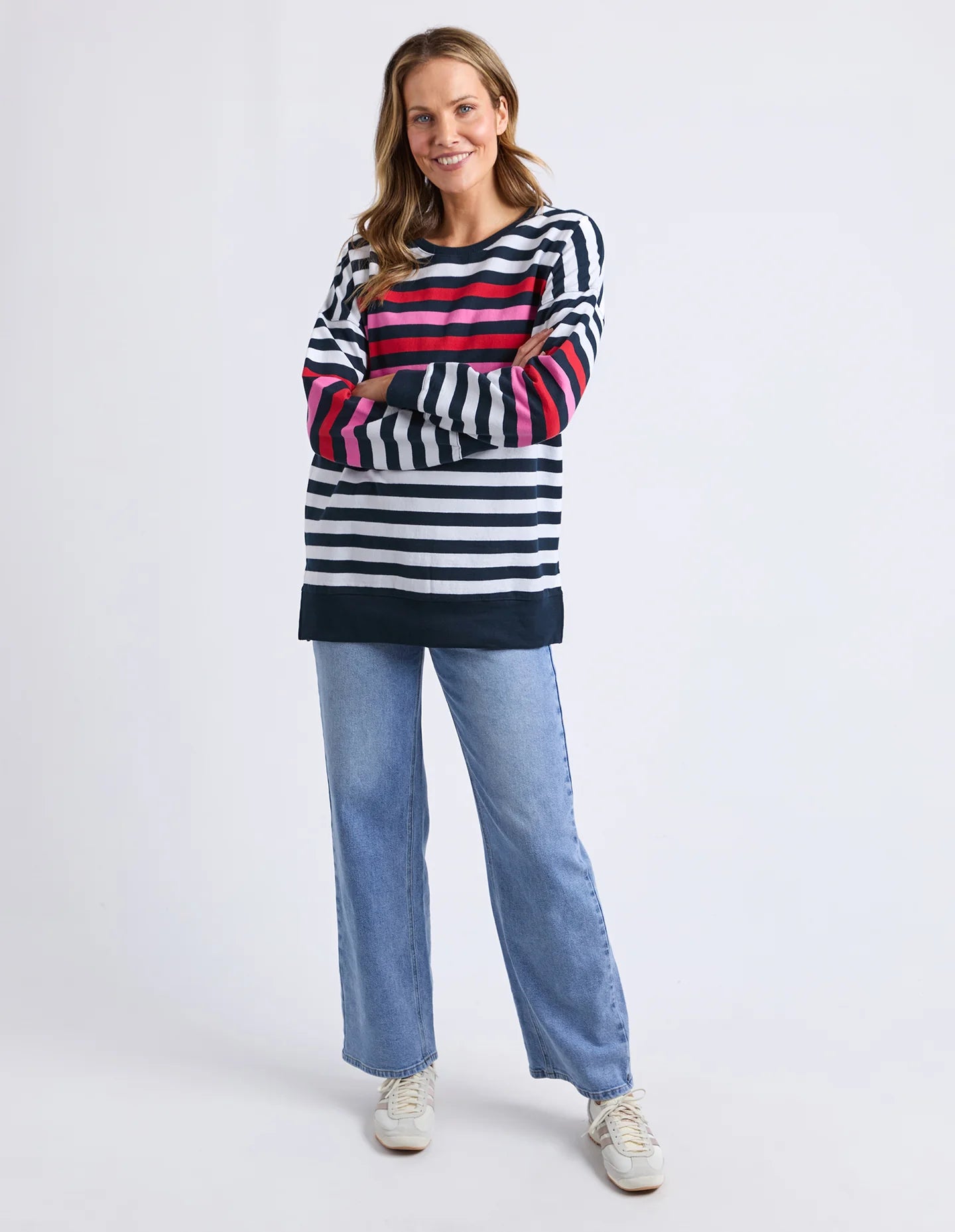 LOLLIPOP CREW - NAVY & WHITE STRIPE