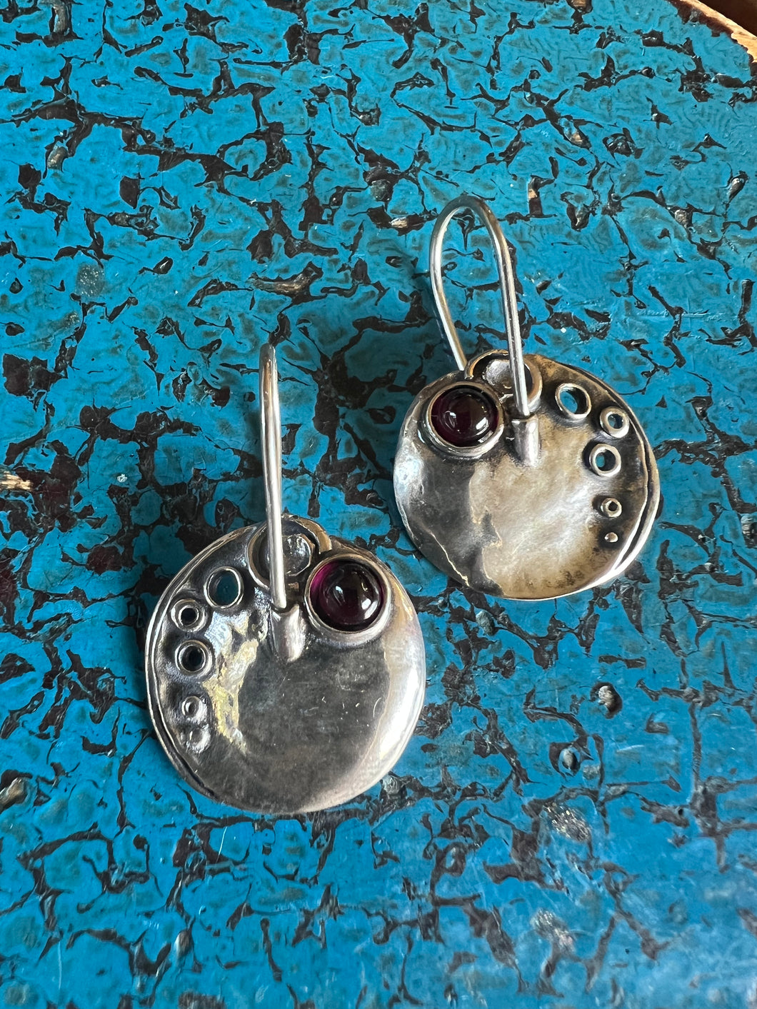 AISHA EARRINGS - STERLING SILVER & GARNET