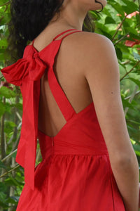 BELLA BOW DRESS - RED