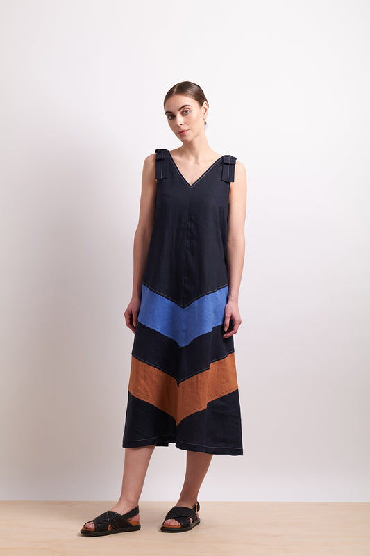 THE MIXER DRESS - INDIGO MIX