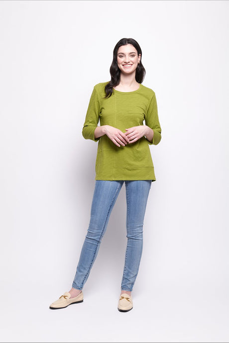 SO IT SEAMS TOP - CHARTREUSE