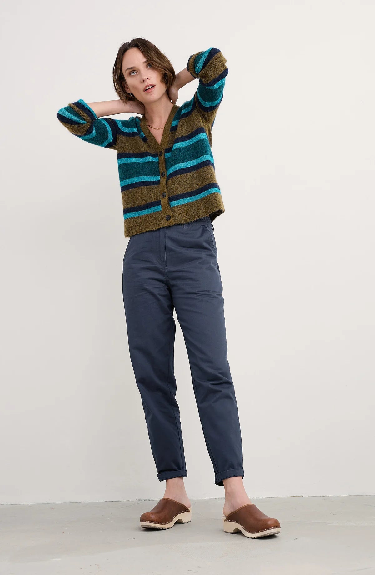 ETCHING CARDIGAN - EARTHENWARE CYAN MIX
