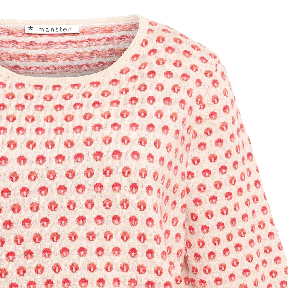 POMME ECO DASHED DOTS TEE - SOFT RED
