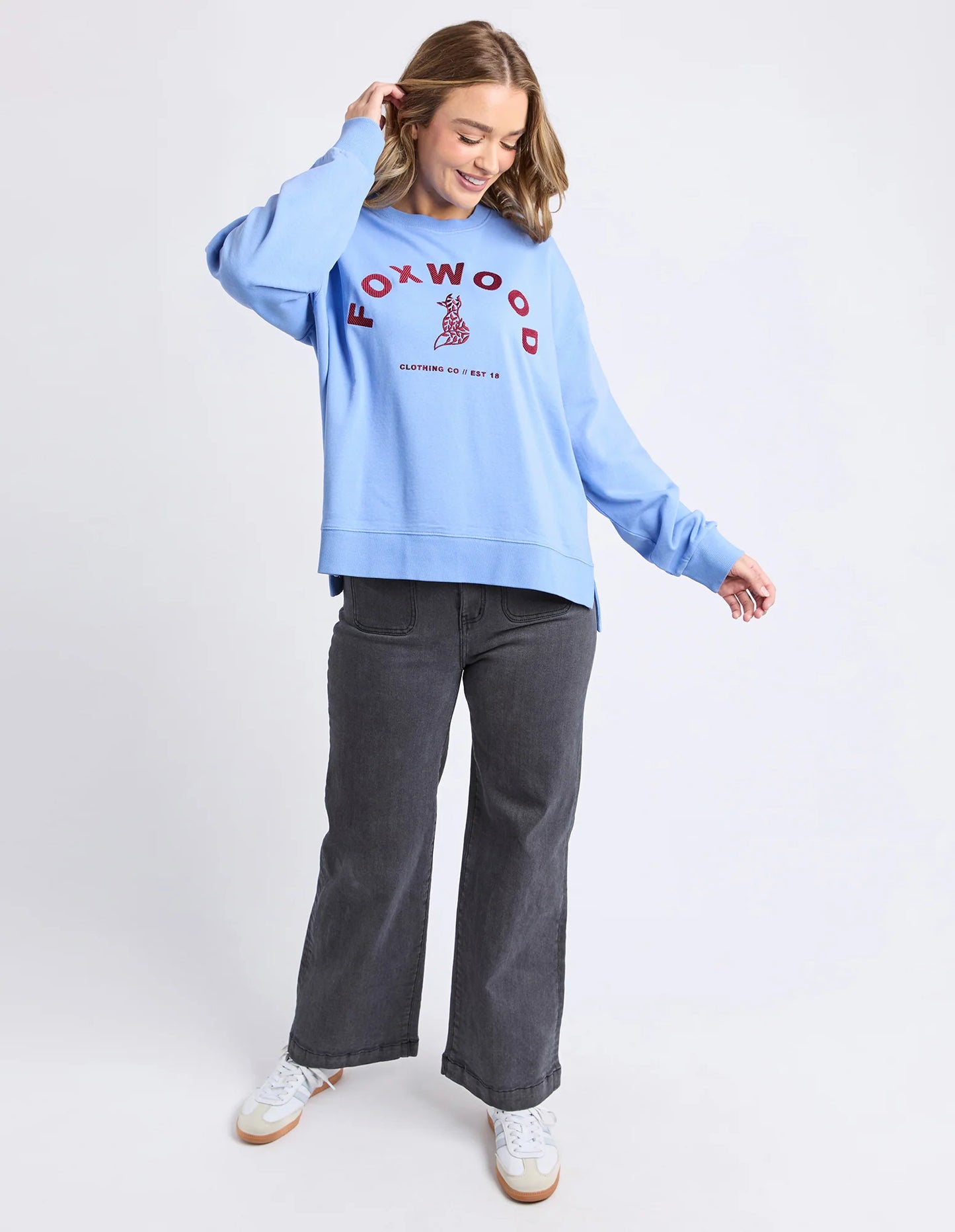 EFFORTLESS CONTRAST CREW - AZURINE BLUE