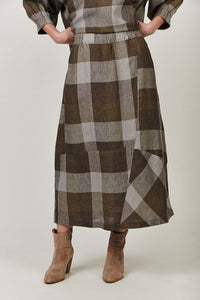 LINEN SKIRT - BREEN PLAID