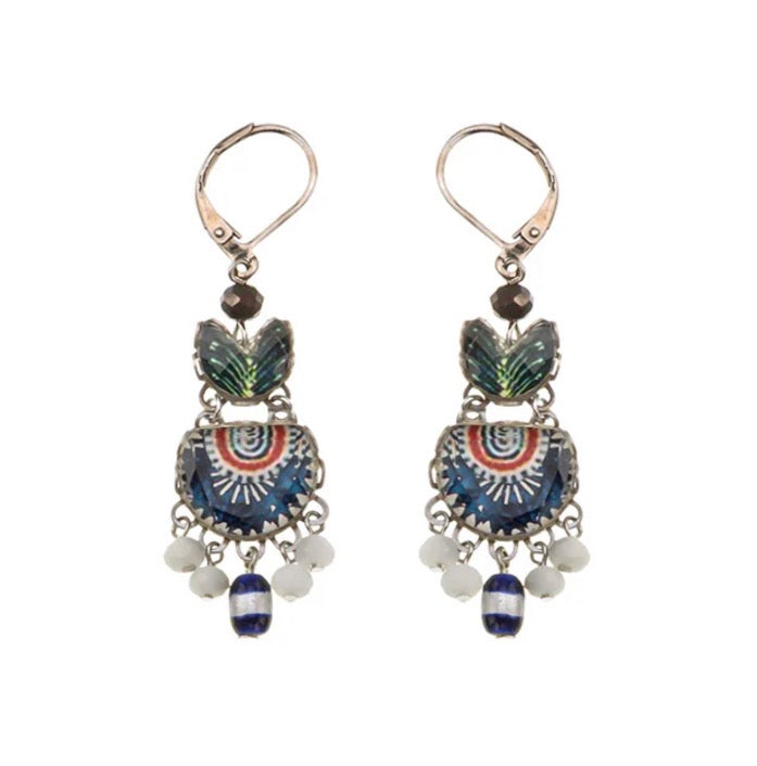 HERA BLUE HERON EARRINGS - BLUE DOMES SET