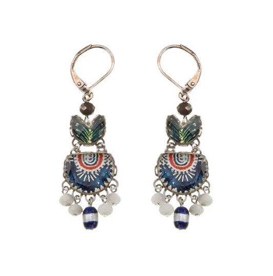 HERA BLUE HERON EARRINGS - BLUE DOMES SET