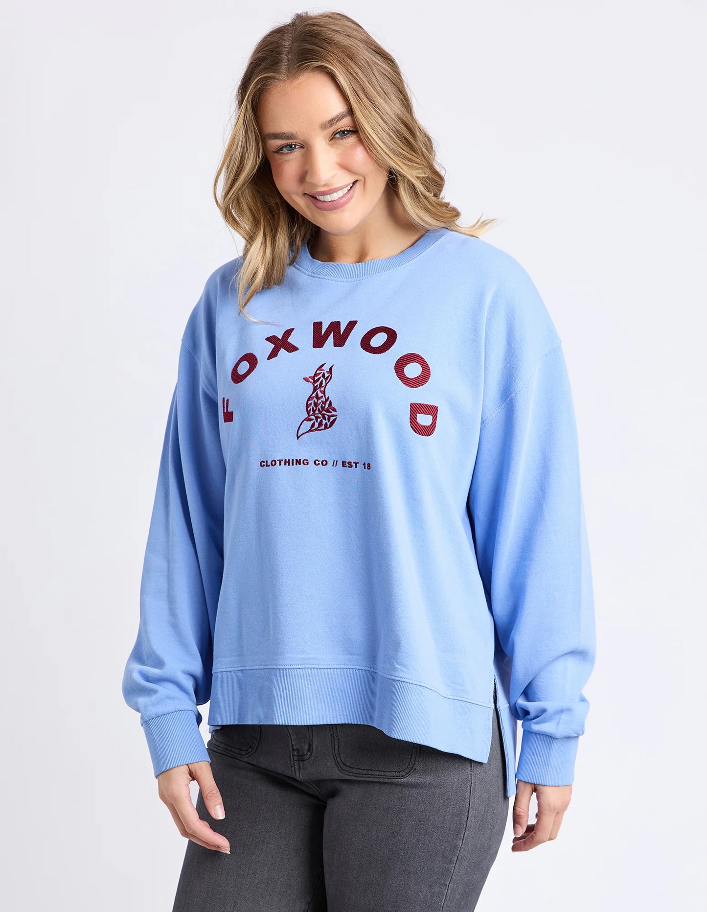 EFFORTLESS CONTRAST CREW - AZURINE BLUE