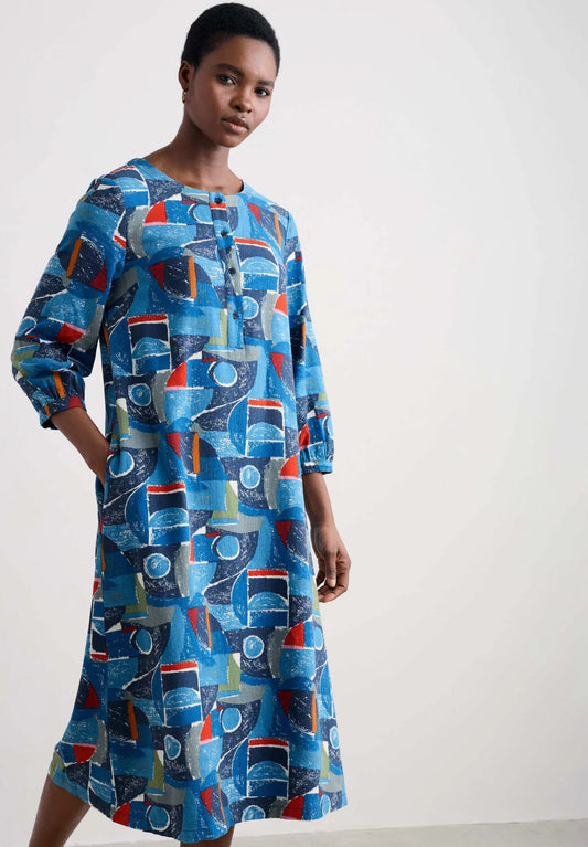 SEA CALL DRESS - PENWITH ABSTRACT SQUALL