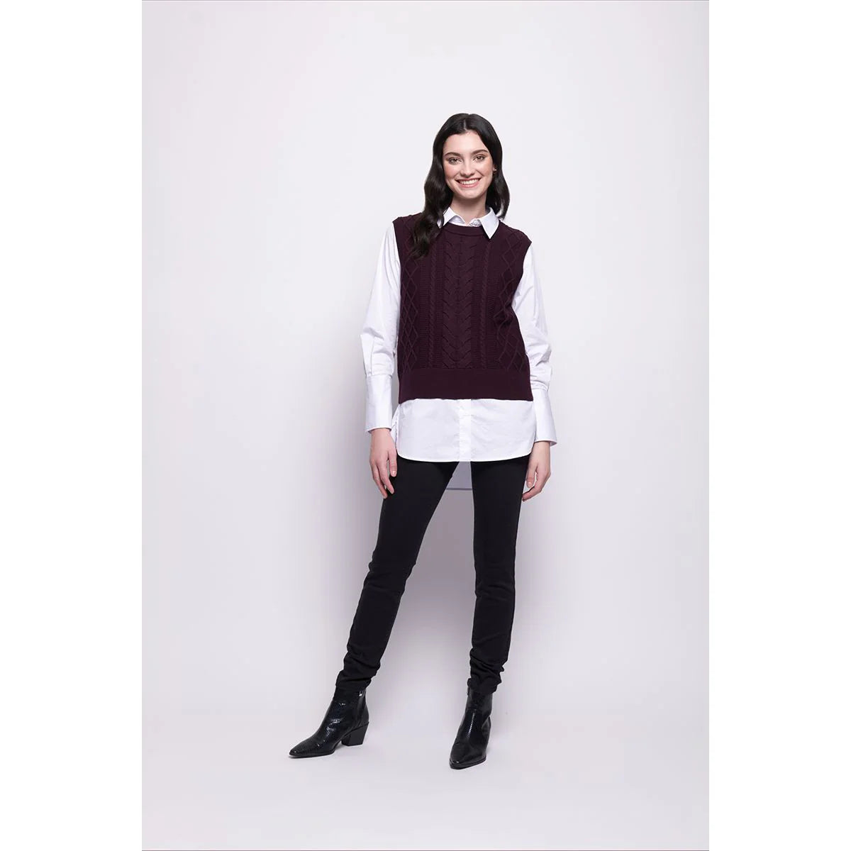 PLOT TWIST VEST - PLUM