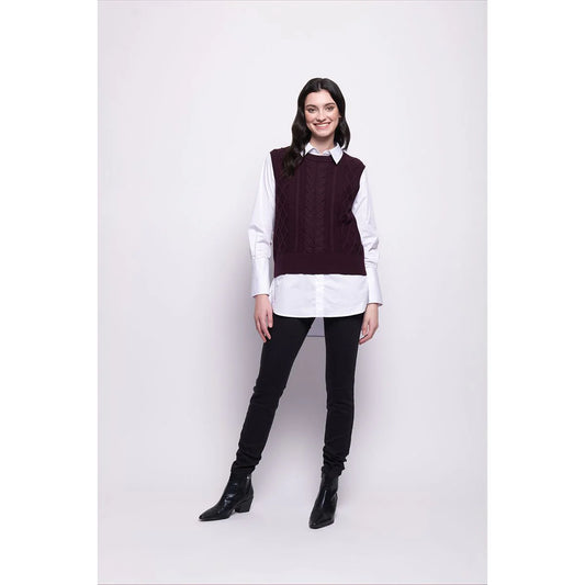 PLOT TWIST VEST - PLUM