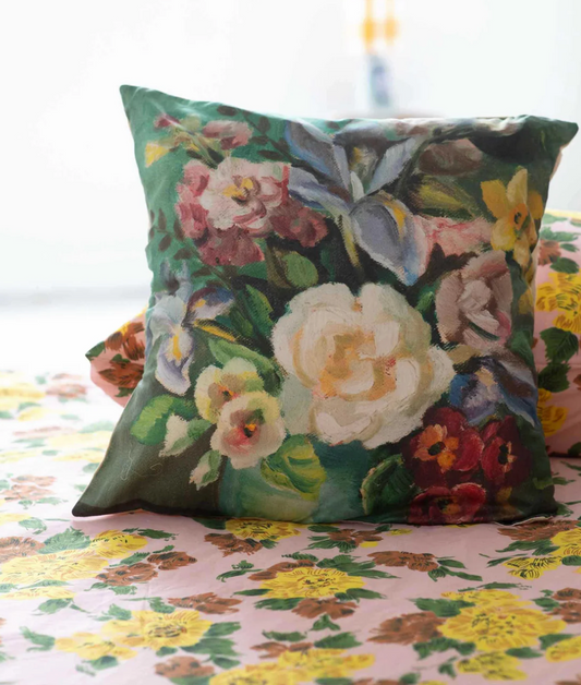 PAINTED FLOWERS CUSHION