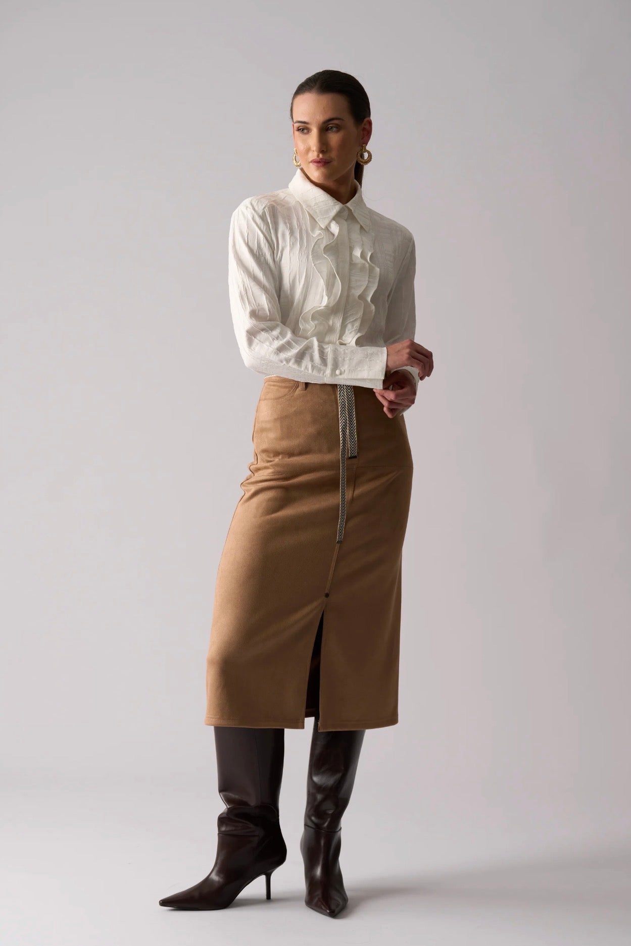 SUEDE DREAMS SKIRT - TUSCAN TAN