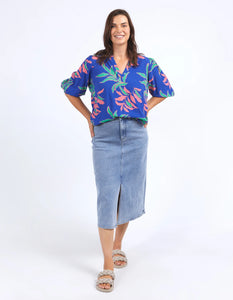 LEILANI BLOUSE - LANI TROPICAL PRINT