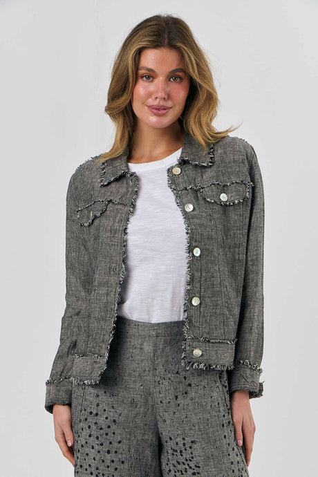CROPPED JACKET - CARBON