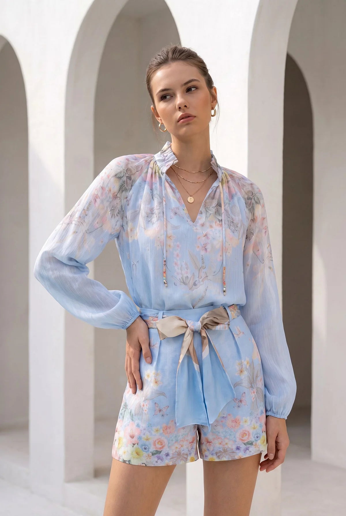 LUNA BLOUSE - CELESTIAL BLUE