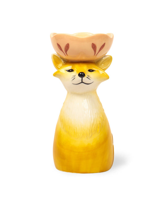 RETRO FOLK FOXY VASE - HAND PAINTED