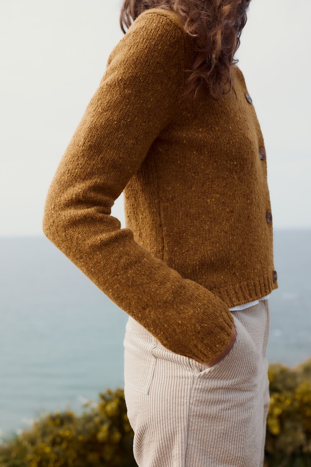 DAWSON PICK MERINO CARDIGAN - MARSHLAND