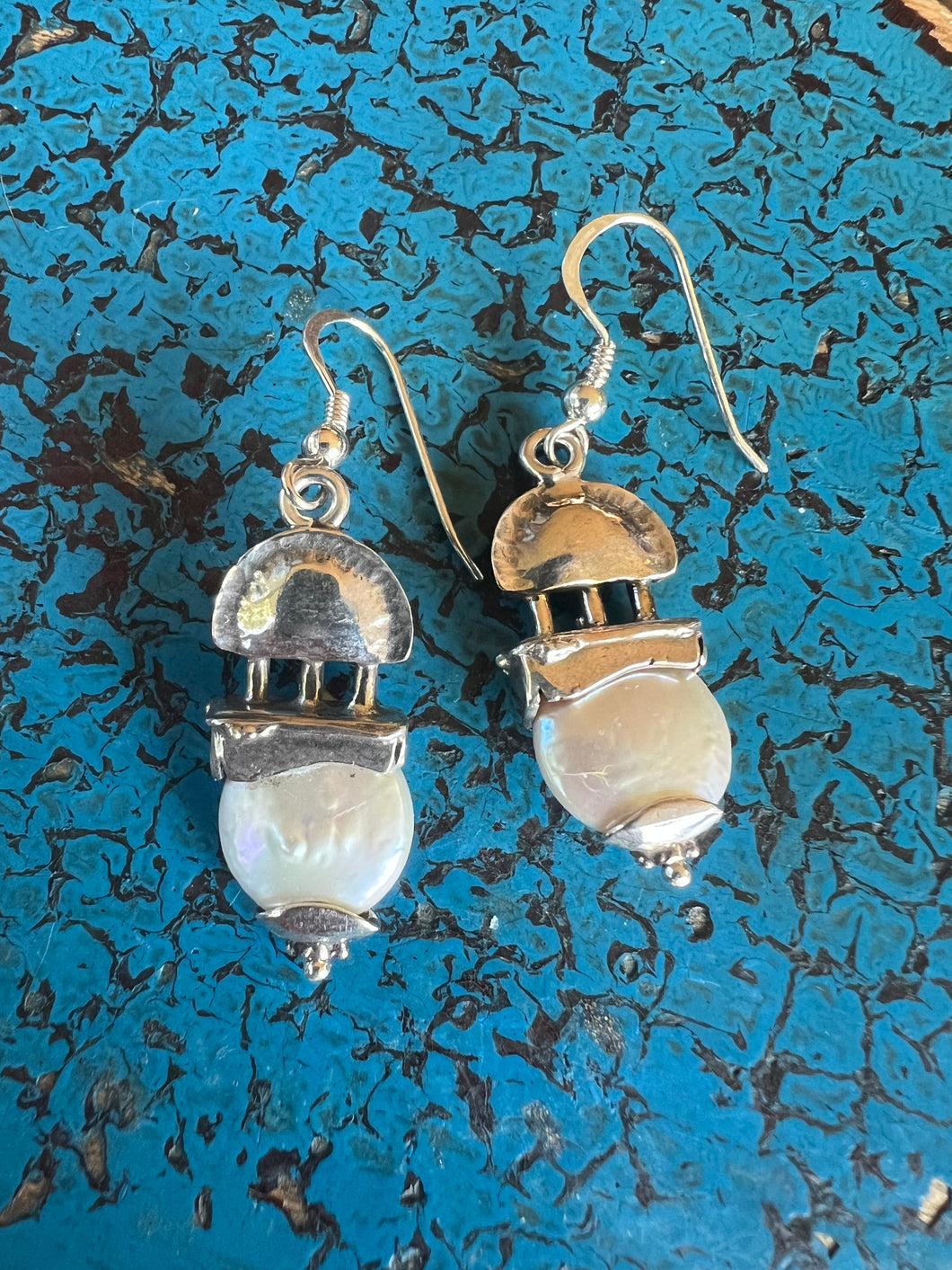 ANAIS SILVER & FRESHWATER PEARL DROP EARRINGS