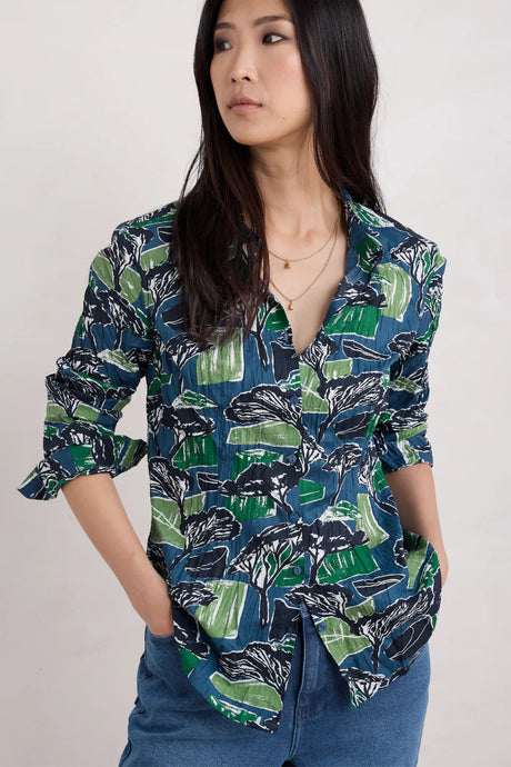 LARISSA SHIRT - SKETCHBOOK TREES SEA CAVE