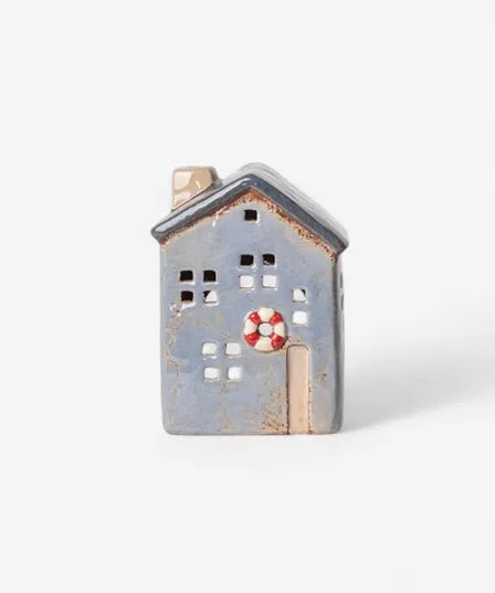 SAINT MALO TEA LIGHT HOUSE WITH BOUY - SMALL