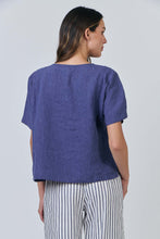 Load image into Gallery viewer, BLUEBERRY LINEN BLOUSE