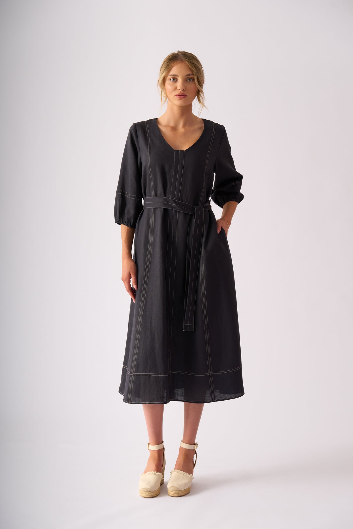 SHOUT OUT DRESS - DARK GUNSMOKE