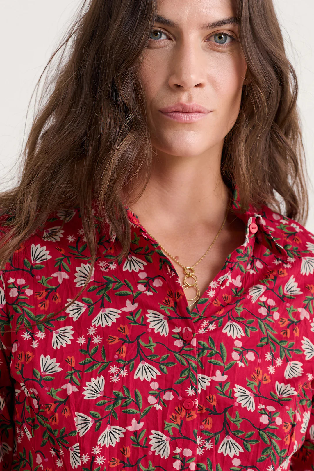 LARISSA SHIRT - WINTER WILDFLOWER CARMINE