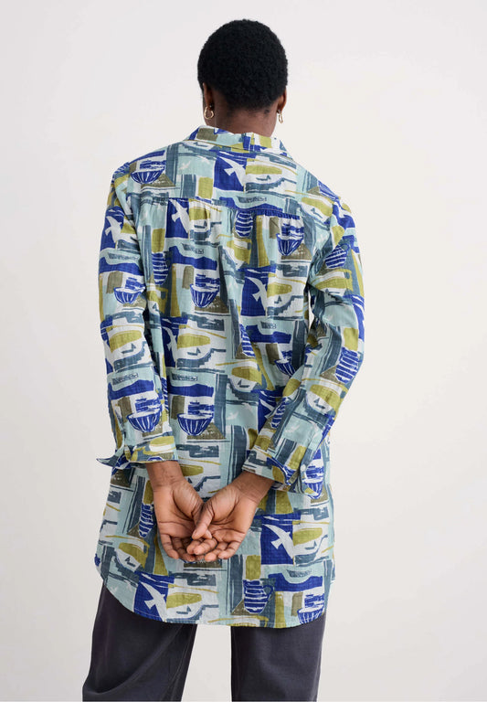 WREN FLUTTER SHIRT - WINDOWSCAPE SKETCH CHALK