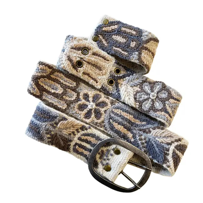 BELT - EMBROIDERED MONOCHROMATIC BEIGE