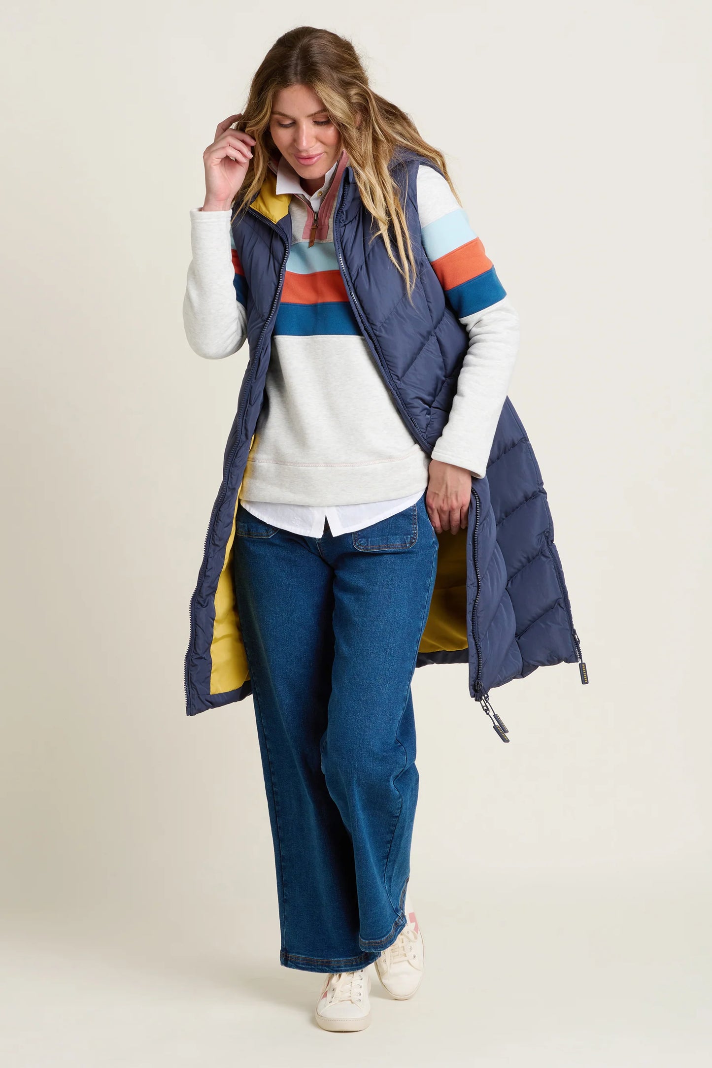 PEVERELL HOODED GILET - NAVY