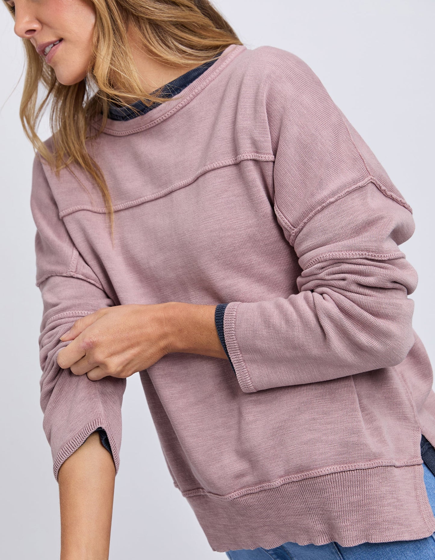 JAYNE THROW ON KNIT - DUSTY PINK