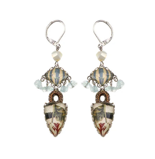 AGAR GLASS HANGING EARRINGS - NEPTUNES GARDEN SET