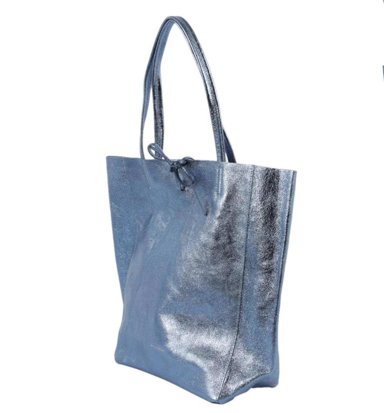 METALLIC LARGE TOTE - BLUE JEANS