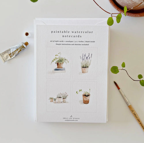 POTTED PLANTS PAINTABLE NOTECARDS