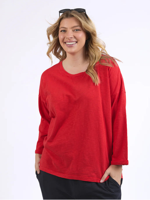ANNIE 3/4 SLEEVE TEE - POPPY