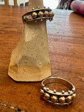 Load image into Gallery viewer, STERLING SILVER RING WITH 9ct GOLD PLATED BALLS