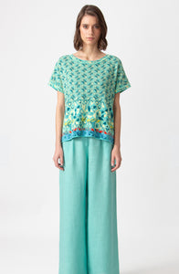 SLEEVELESS PULLOVER - MIX&MATCH PATTERN - AQUA