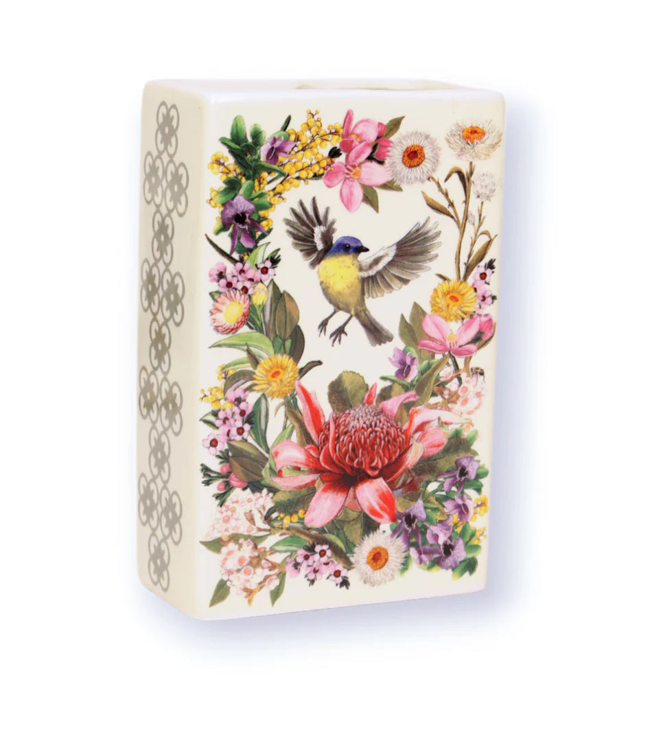 BOTANICAL BLOOMS CERAMIC VASE