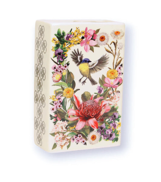 BOTANICAL BLOOMS CERAMIC VASE
