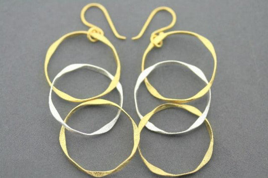 ORGANIC DROP EARRING - 22KT GOLD ON SILVER