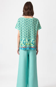 SLEEVELESS PULLOVER - MIX&MATCH PATTERN - AQUA