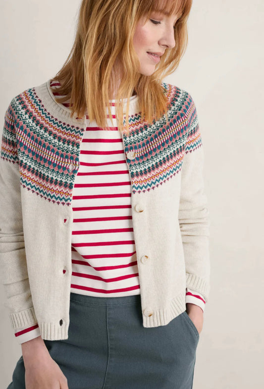 SWEET PEA CARDIGAN - FENCE FLORAL WILD BERRY