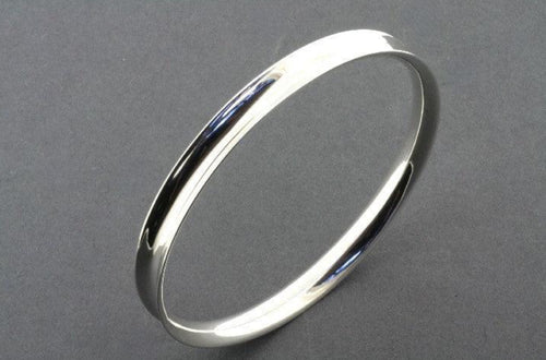 STERLING SILVER BANGLE CONCAVE EDGE