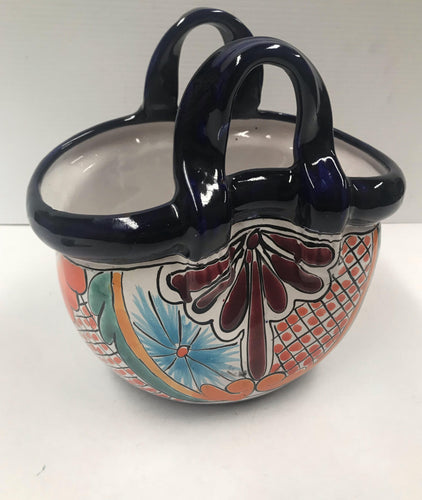 TALAVERA SML BASKET PLANTER WITH LONG HANDLES