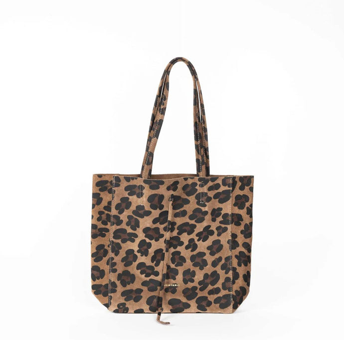 METALLIC MEDIUM TOTE - LEOPARD