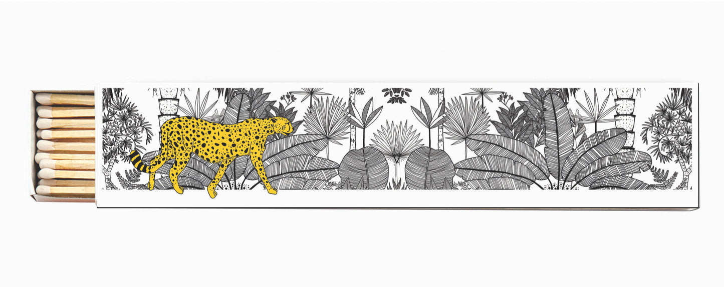 ARCHIVIST LUXURY LONG SAFETY MATCHES - CHEETAH IN WHITE JUNGLE
