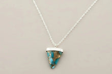 Load image into Gallery viewer, SPEARHEAD NECKLACE - BRONZED TURQUOISE - STERLING SILVER