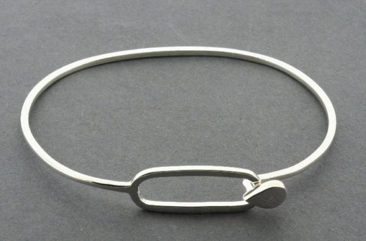 STERLING SILVER OVAL & TEARDROP BANGLE