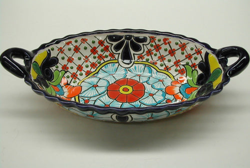 TALAVERA OVAL BOWL WITH HANDLES